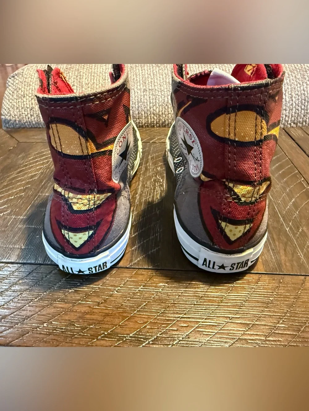 Converse Kids Black & Red High-Top Sneakers with Superman Accent